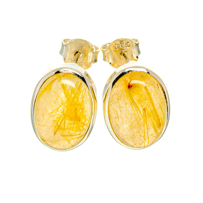 Rutilated Quartz Earrings handcrafted by Ana Silver Co - EARR411183