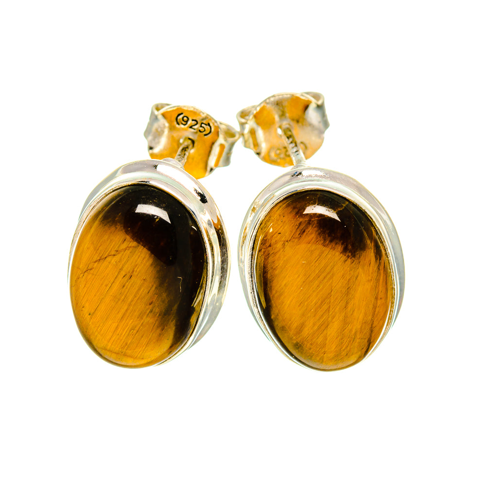 Tiger Eye Earrings handcrafted by Ana Silver Co - EARR411184