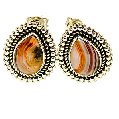 Botswana Agate Earrings handcrafted by Ana Silver Co - EARR411195