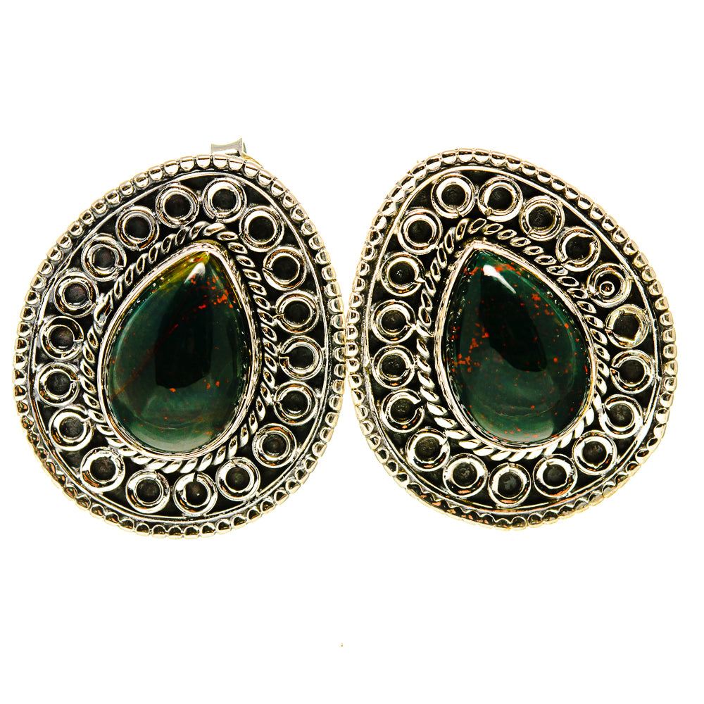 Bloodstone Earrings handcrafted by Ana Silver Co - EARR411196