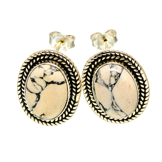 Howlite Earrings handcrafted by Ana Silver Co - EARR411228
