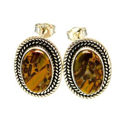 Chert Breccia Earrings handcrafted by Ana Silver Co - EARR411242