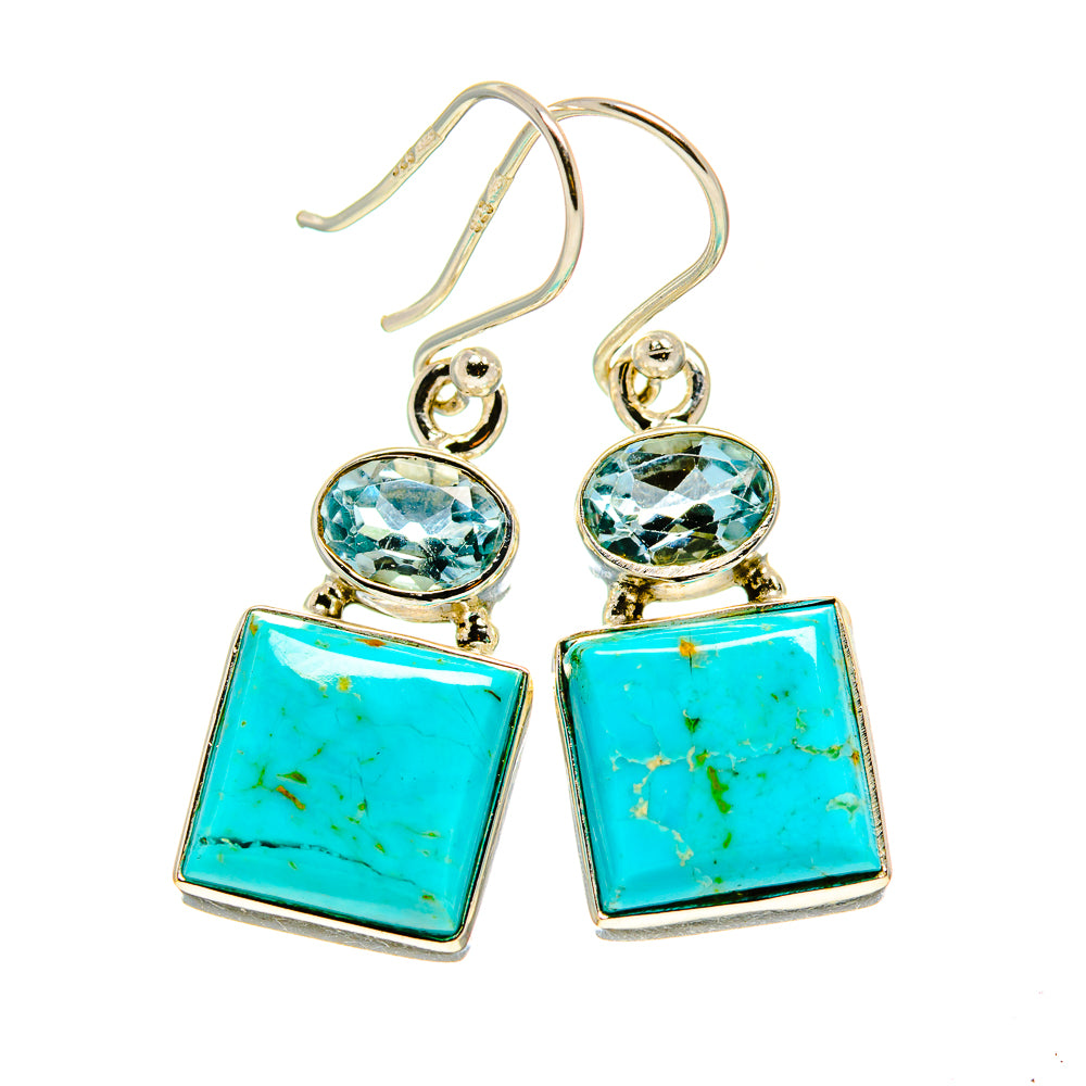 Arizona Turquoise Earrings handcrafted by Ana Silver Co - EARR411255