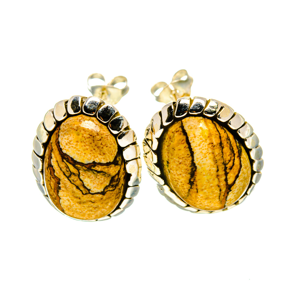 Picture Jasper Earrings handcrafted by Ana Silver Co - EARR411285