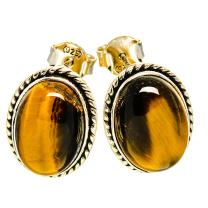 Tiger Eye Earrings handcrafted by Ana Silver Co - EARR411287