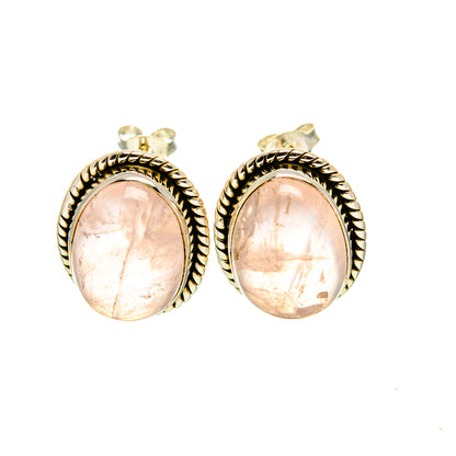 Rose Quartz Earrings handcrafted by Ana Silver Co - EARR411332