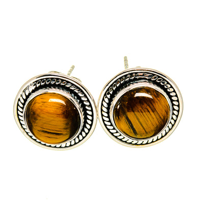 Tiger Eye Earrings handcrafted by Ana Silver Co - EARR411345