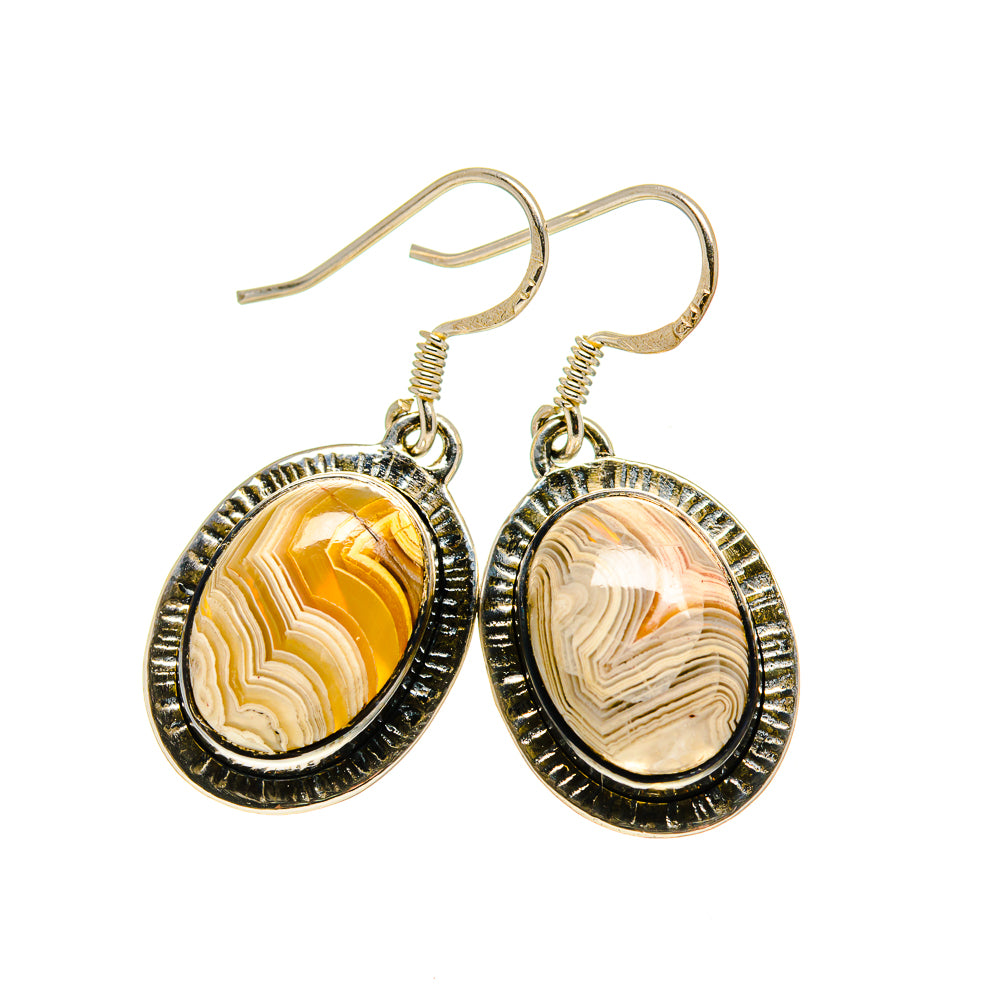 Laguna Lace Agate Earrings handcrafted by Ana Silver Co - EARR411353