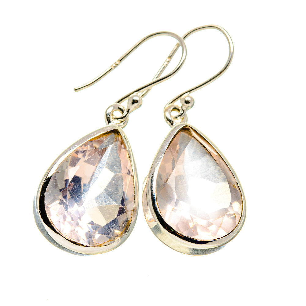 Rose Quartz Earrings handcrafted by Ana Silver Co - EARR411370