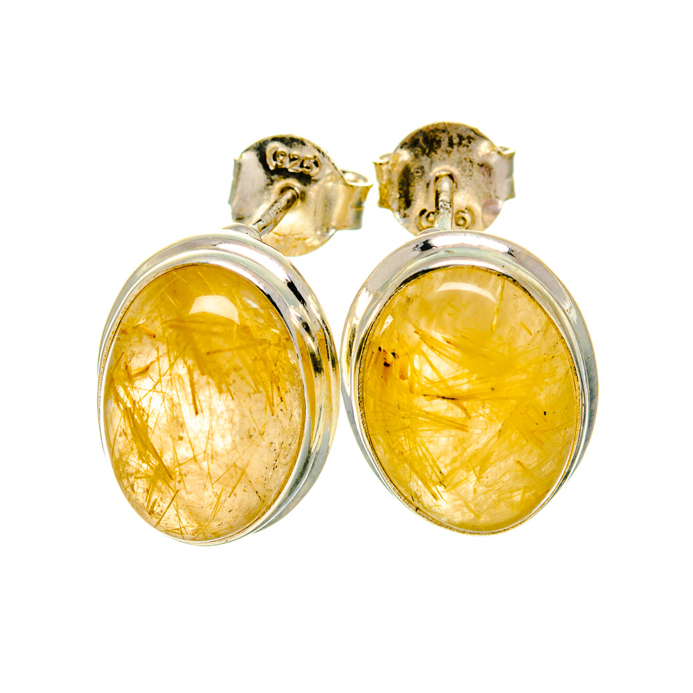 Rutilated Quartz Earrings handcrafted by Ana Silver Co - EARR411381