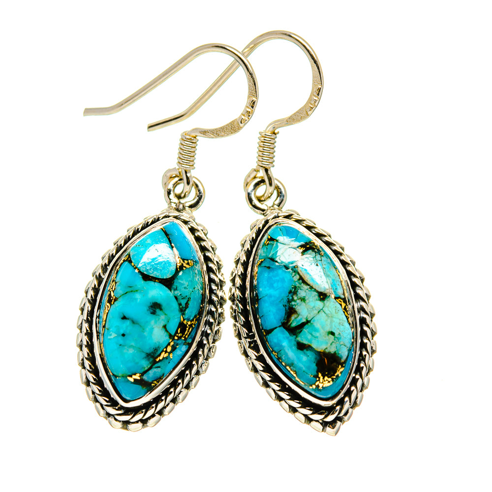 Blue Composite Copper Turquoise Earrings handcrafted by Ana Silver Co - EARR411473