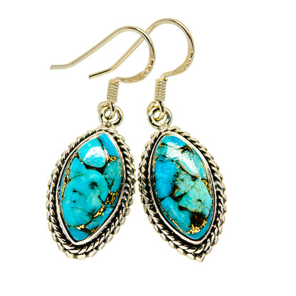 Blue Composite Copper Turquoise Earrings handcrafted by Ana Silver Co - EARR411473
