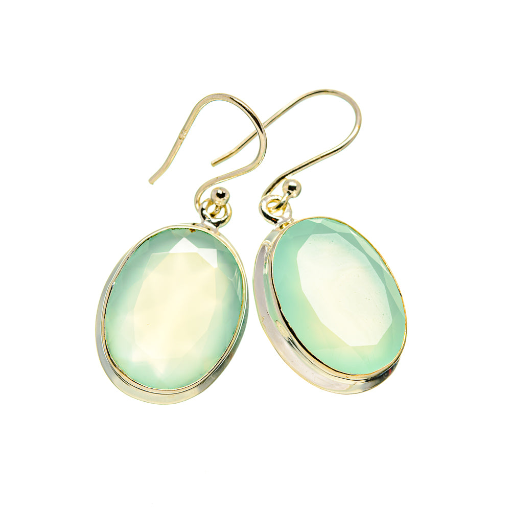 Aqua Chalcedony Earrings handcrafted by Ana Silver Co - EARR411556