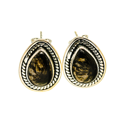 Golden Seraphinite Earrings handcrafted by Ana Silver Co - EARR411624
