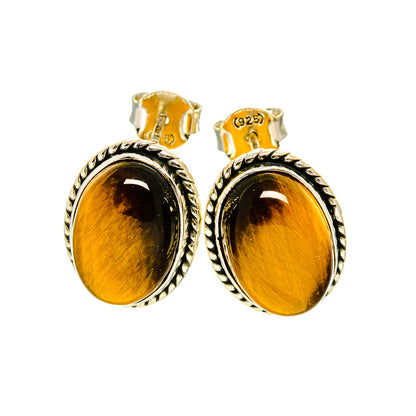 Tiger Eye Earrings handcrafted by Ana Silver Co - EARR411630