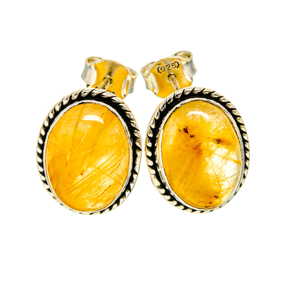 Rutilated Quartz Earrings handcrafted by Ana Silver Co - EARR411636