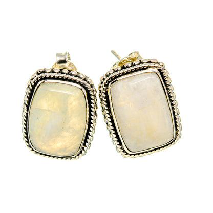 Rainbow Moonstone Earrings handcrafted by Ana Silver Co - EARR411650