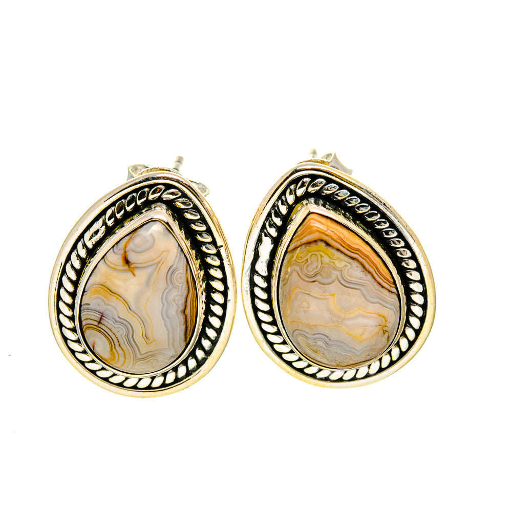 Laguna Lace Agate Earrings handcrafted by Ana Silver Co - EARR411654