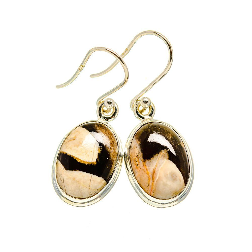Peanut Wood Jasper Earrings handcrafted by Ana Silver Co - EARR411713