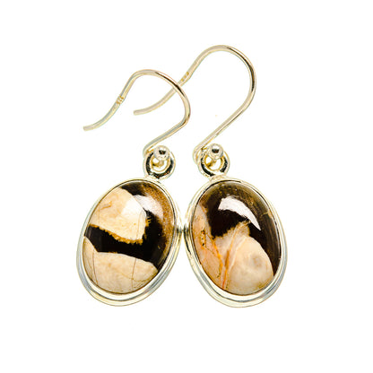 Peanut Wood Jasper Earrings handcrafted by Ana Silver Co - EARR411713