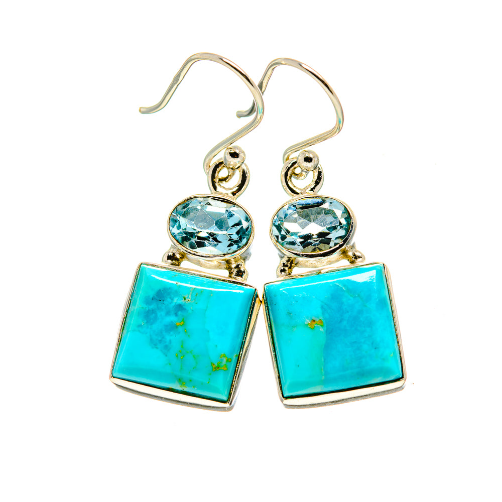 Arizona Turquoise Earrings handcrafted by Ana Silver Co - EARR411738