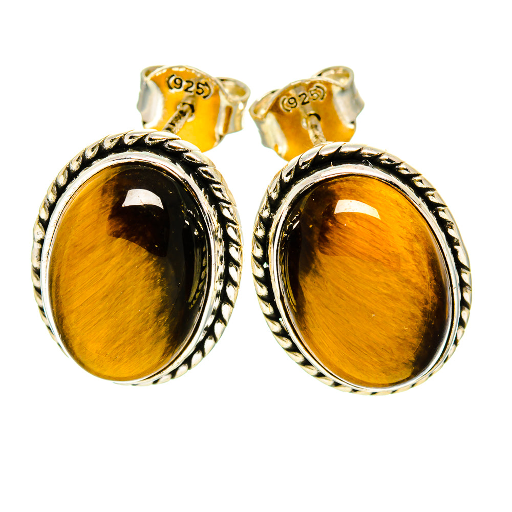 Tiger Eye Earrings handcrafted by Ana Silver Co - EARR411894