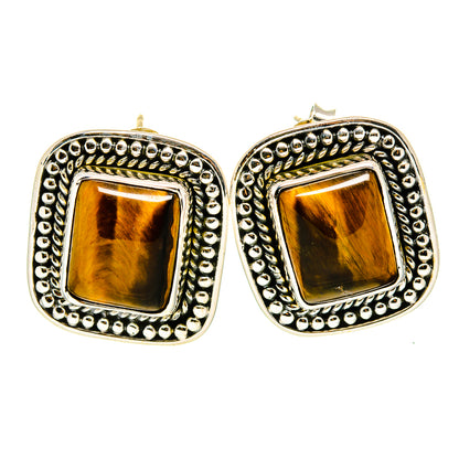 Tiger Eye Earrings handcrafted by Ana Silver Co - EARR411907