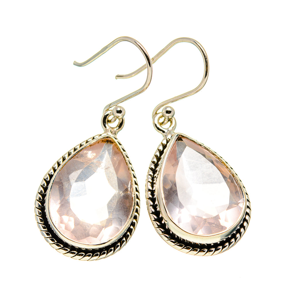 Rose Quartz Earrings handcrafted by Ana Silver Co - EARR411511