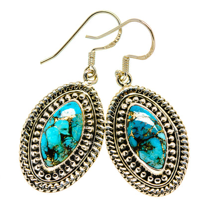 Blue Composite Copper Turquoise Earrings handcrafted by Ana Silver Co - EARR411522