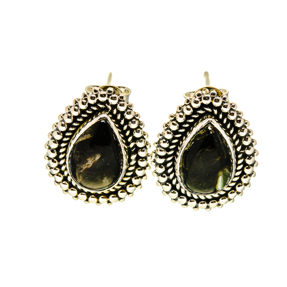 Golden Seraphinite Earrings handcrafted by Ana Silver Co - EARR411546