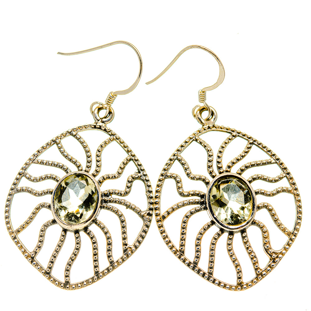 Green Amethyst Earrings handcrafted by Ana Silver Co - EARR412050