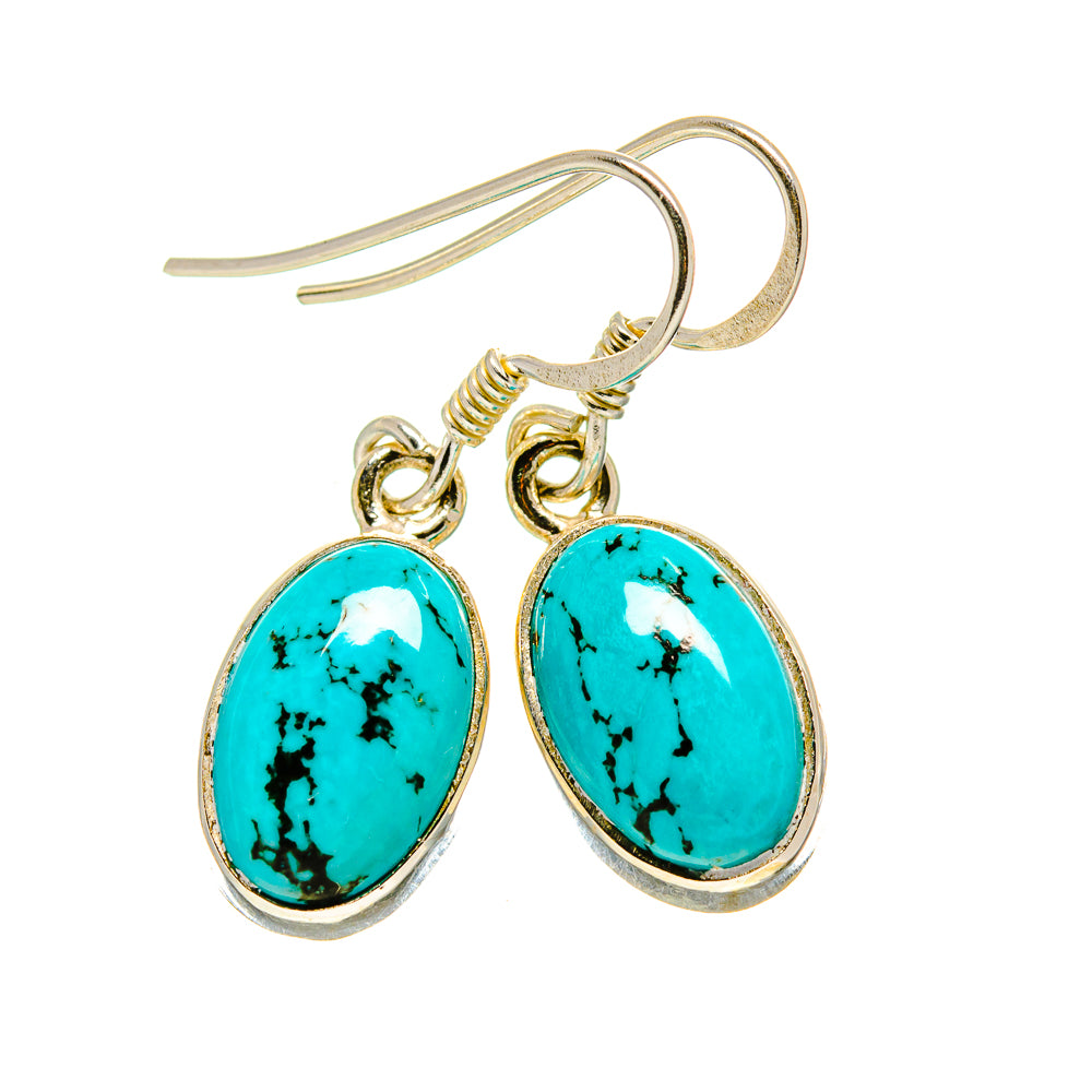 Tibetan Turquoise Earrings handcrafted by Ana Silver Co - EARR412247
