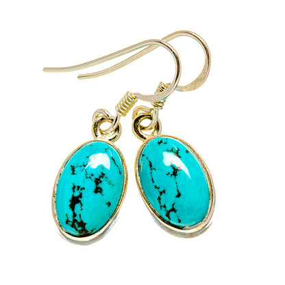Tibetan Turquoise Earrings handcrafted by Ana Silver Co - EARR412247