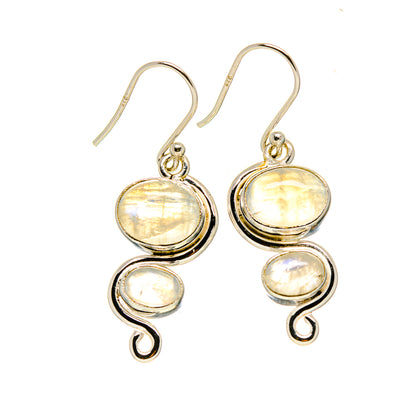 Rainbow Moonstone Earrings handcrafted by Ana Silver Co - EARR412465