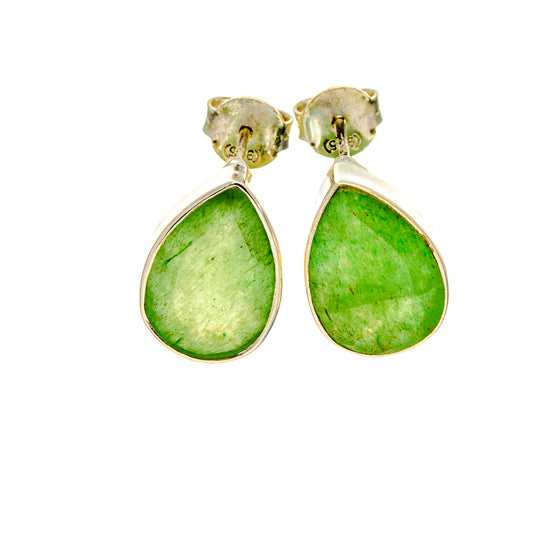Green Aventurine Earrings handcrafted by Ana Silver Co - EARR412707