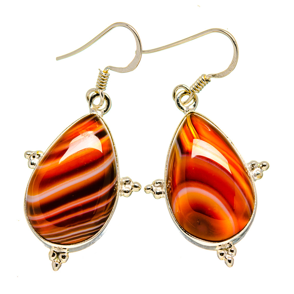 Botswana Agate Earrings handcrafted by Ana Silver Co - EARR412717