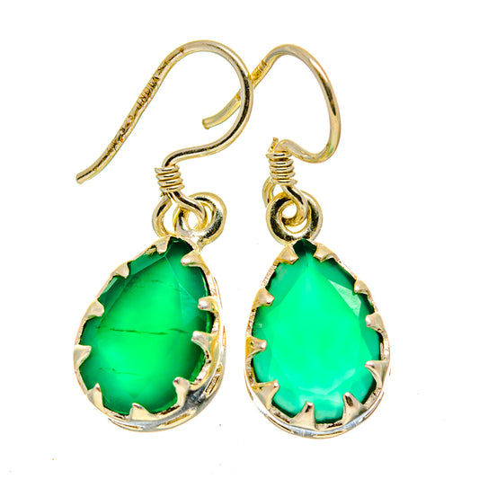 Green Onyx Earrings handcrafted by Ana Silver Co - EARR412726