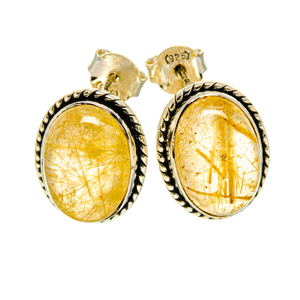 Rutilated Quartz Earrings handcrafted by Ana Silver Co - EARR412759