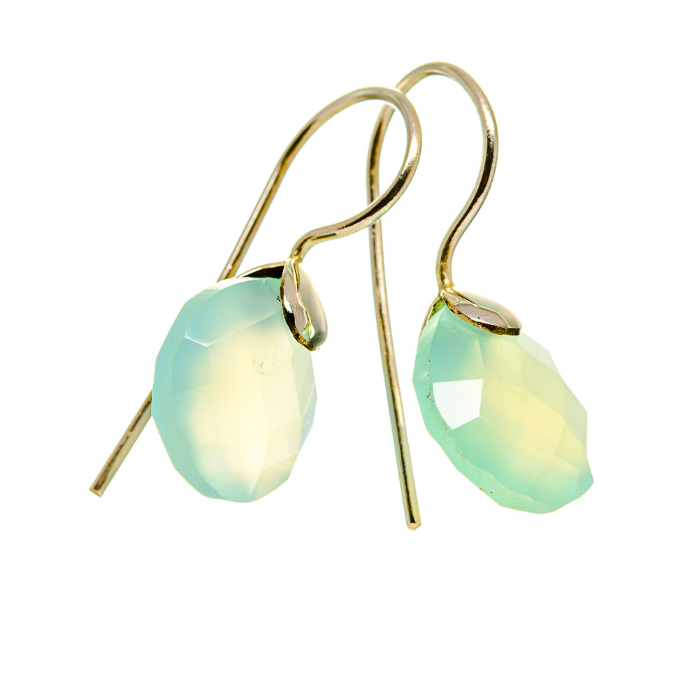 Aqua Chalcedony Earrings handcrafted by Ana Silver Co - EARR412760