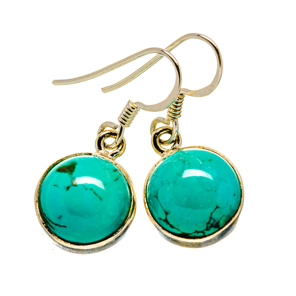 Tibetan Turquoise Earrings handcrafted by Ana Silver Co - EARR412806