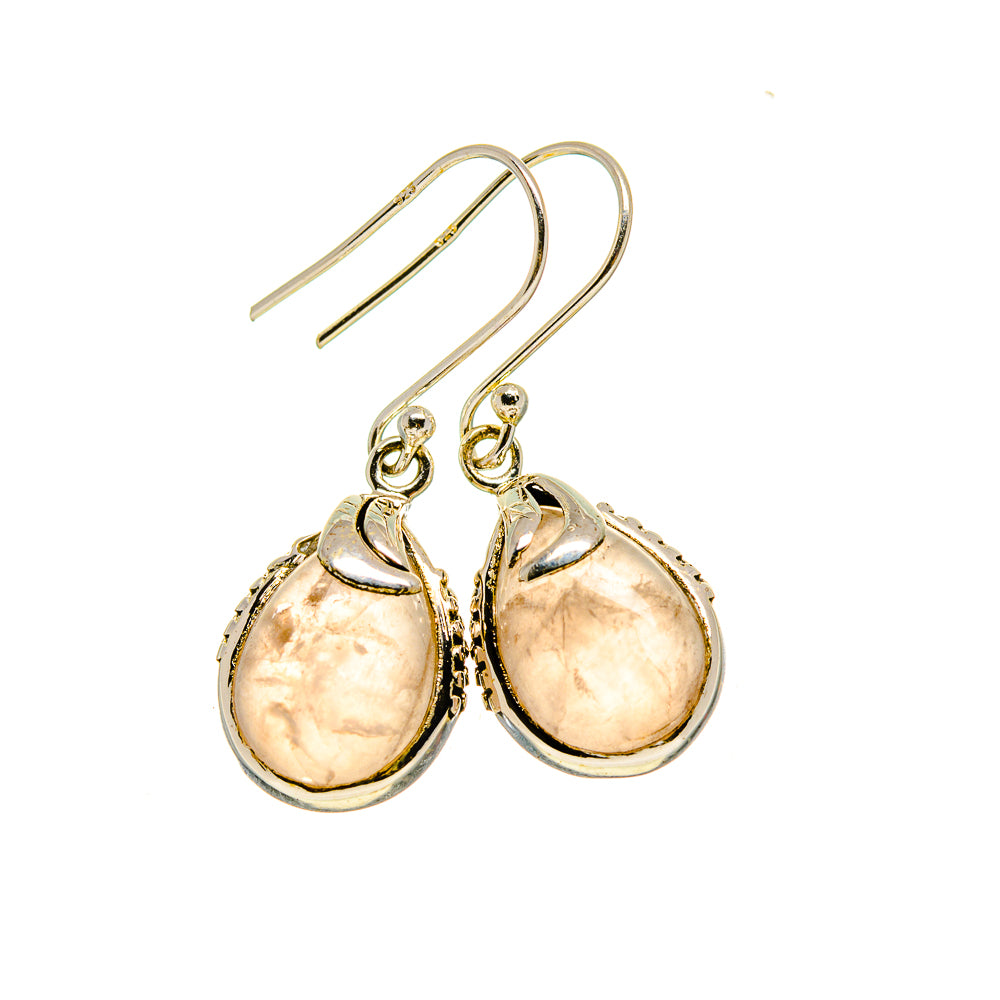 Rose Quartz Earrings handcrafted by Ana Silver Co - EARR412811