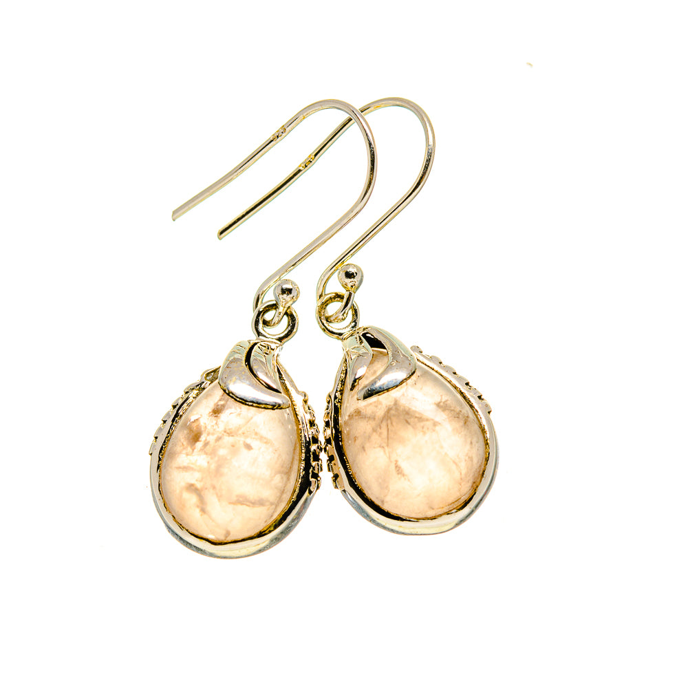 Rose Quartz Earrings handcrafted by Ana Silver Co - EARR412811