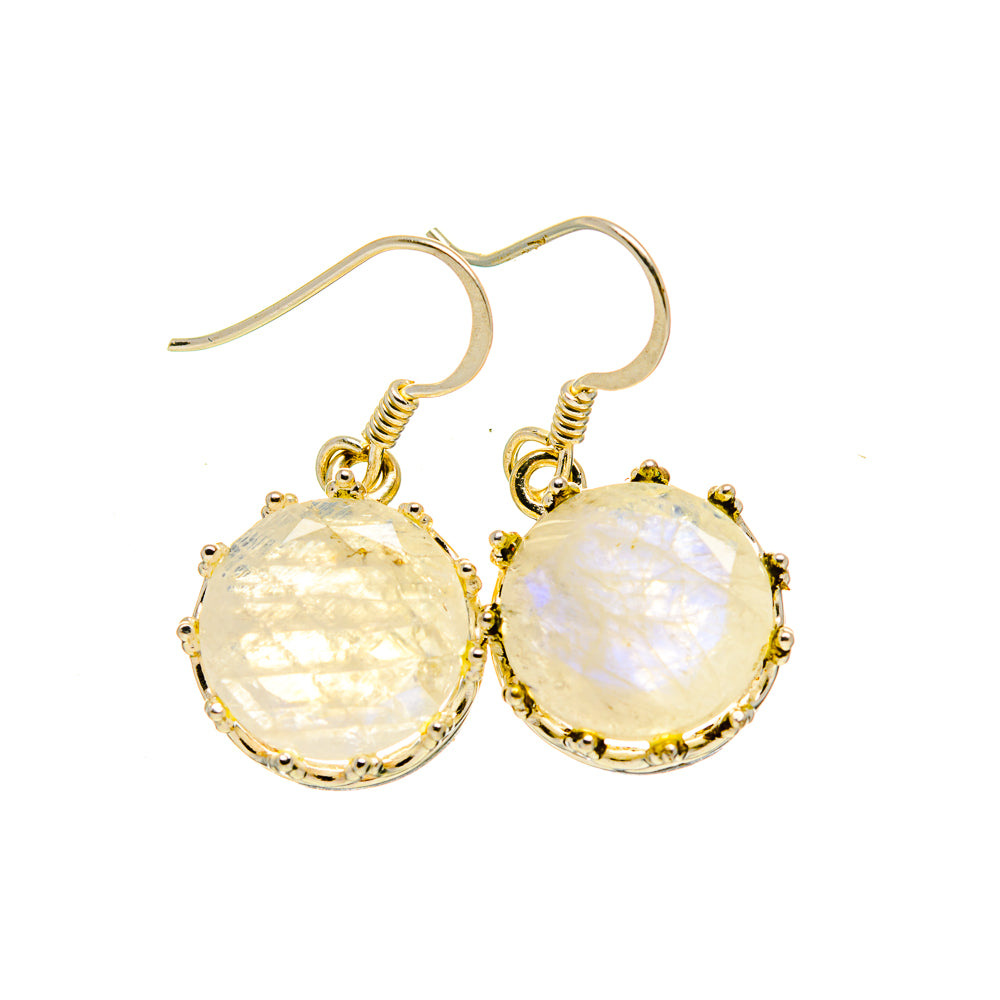 Rainbow Moonstone Earrings handcrafted by Ana Silver Co - EARR412817