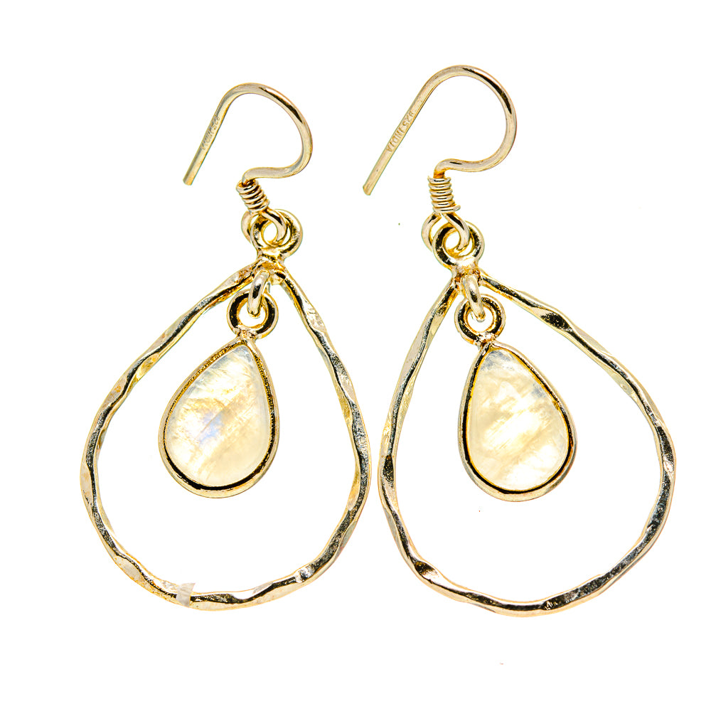 Rainbow Moonstone Earrings handcrafted by Ana Silver Co - EARR412820