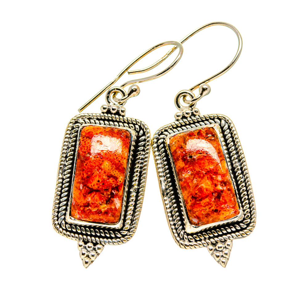 Sponge Coral Earrings handcrafted by Ana Silver Co - EARR412824