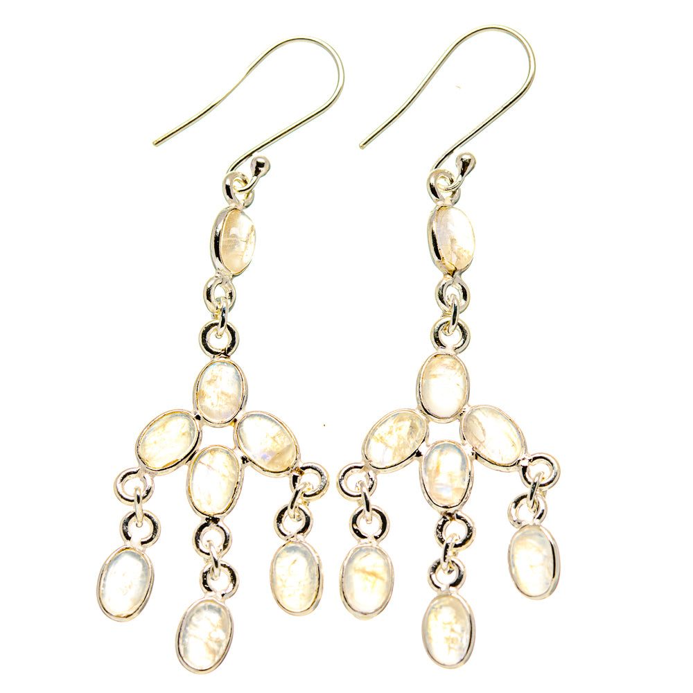 Rainbow Moonstone Earrings handcrafted by Ana Silver Co - EARR412826