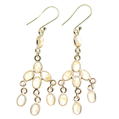 Rainbow Moonstone Earrings handcrafted by Ana Silver Co - EARR412826