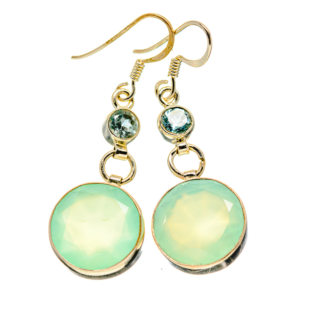 Aqua Chalcedony Earrings handcrafted by Ana Silver Co - EARR412885