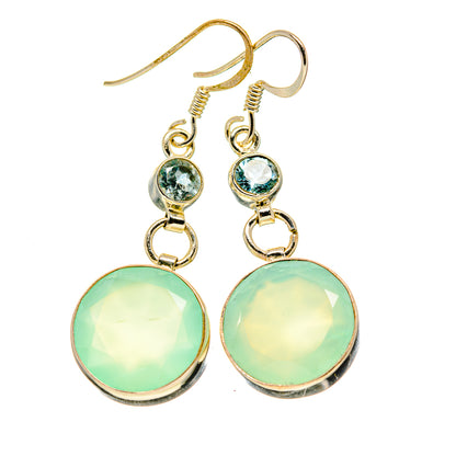 Aqua Chalcedony Earrings handcrafted by Ana Silver Co - EARR412885