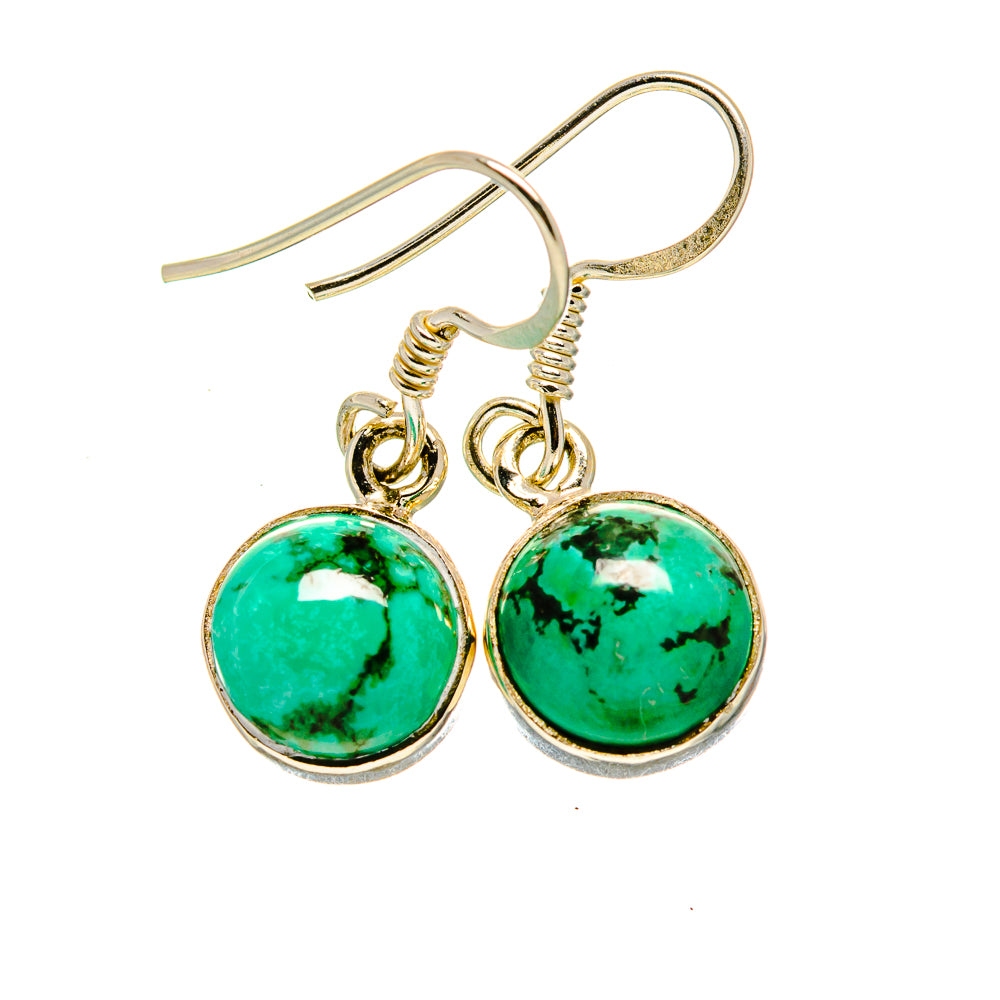 Tibetan Turquoise Earrings handcrafted by Ana Silver Co - EARR412903